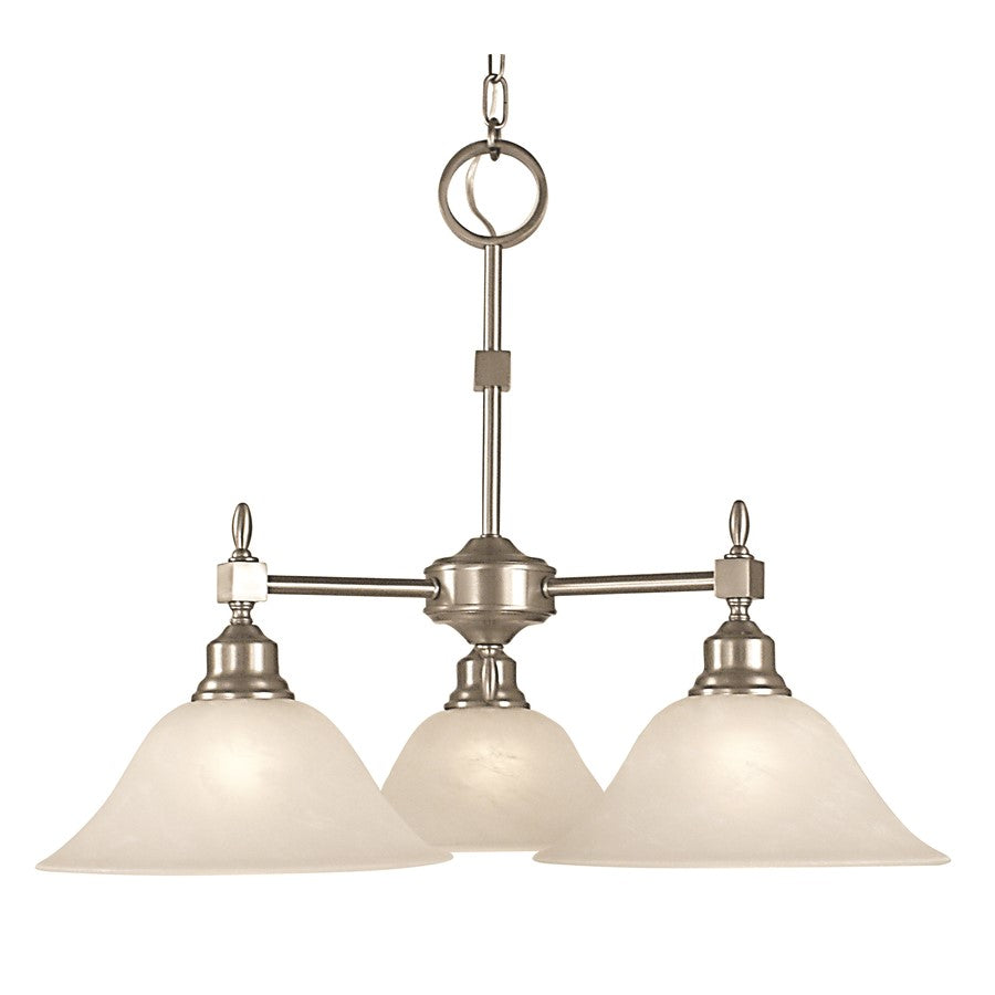 Framburg Taylor 3Lt Dinette Chandelier, Brushed Nickel/Amber Marble - F-2439BM