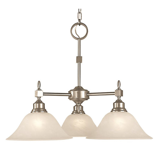 Framburg Taylor 3Lt Dinette Chandelier, Polished Nickel/Amber Marble - F-2439PM