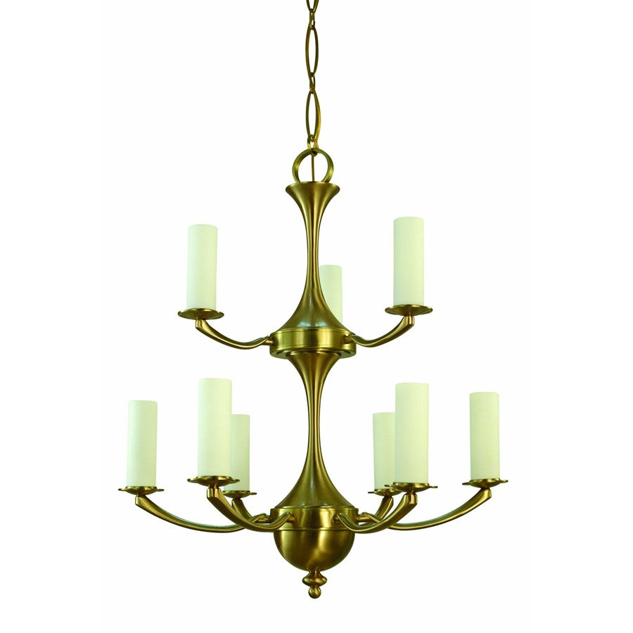 Framburg Atherton 9 Light Dining Chandelier, Brushed Brass - F-5929BR