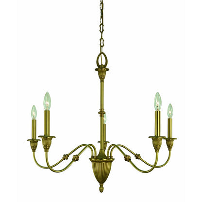 Framburg Hinsdale 5 Light Dining Chandelier, Brushed Brass - F-5930BR