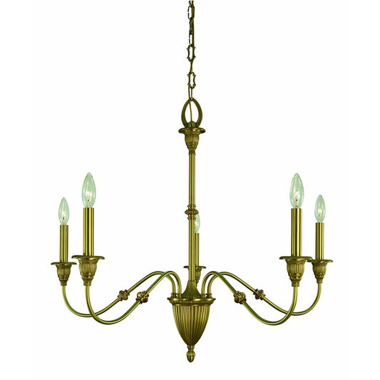 Framburg Hinsdale 5 Light Dining Chandelier, Brushed Brass - F-5930BR