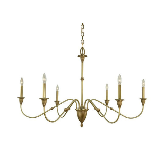 Framburg Hinsdale 6 Light Dining Chandelier, Brushed Brass - F-5932BR