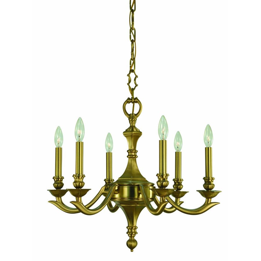 Framburg Scarsdale 6 Light Dining Chandelier, Brushed Brass - F-5936BR