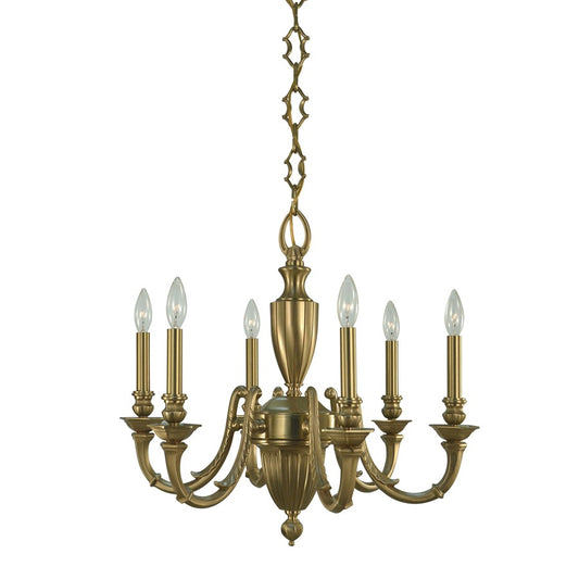 Framburg Wellesley 6 Light Dining Chandelier, Brushed Brass - F-5946BR