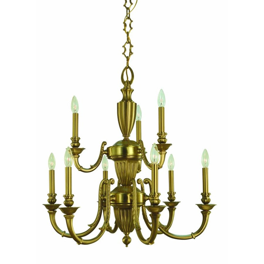 Framburg Wellesley 9 Light Dining Chandelier, Brushed Brass - F-5949BR
