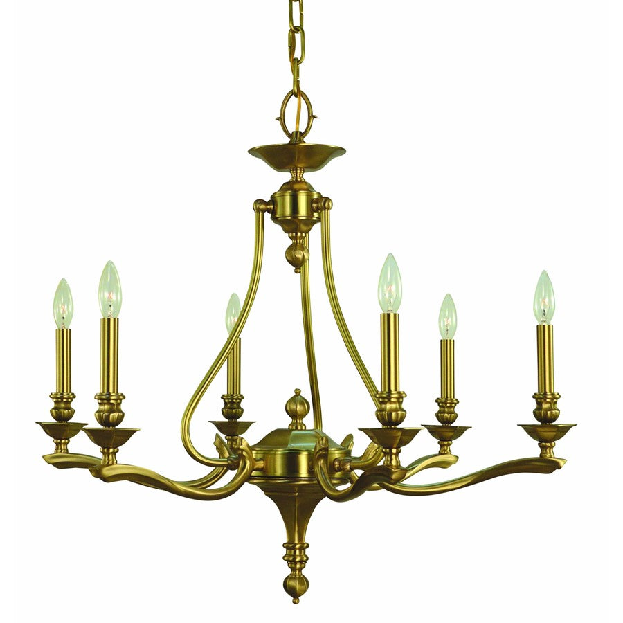 Framburg Fin De Siecle 6 Light 31" Dining Chandelier, Brushed Brass - F-5952BR