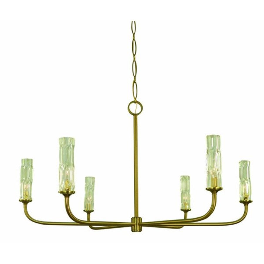 Framburg Kaia 6 Light Dining Chandelier, Brushed Brass - F-5966BR