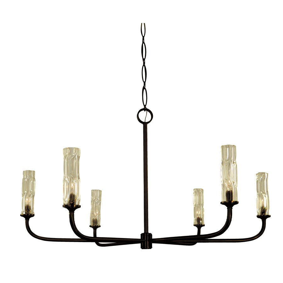 Framburg Kaia 6 Light Dining Chandelier, Matte Black