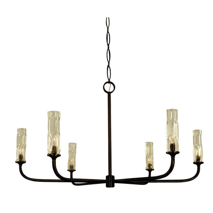 Framburg Kaia 6 Light Dining Chandelier, Matte Black