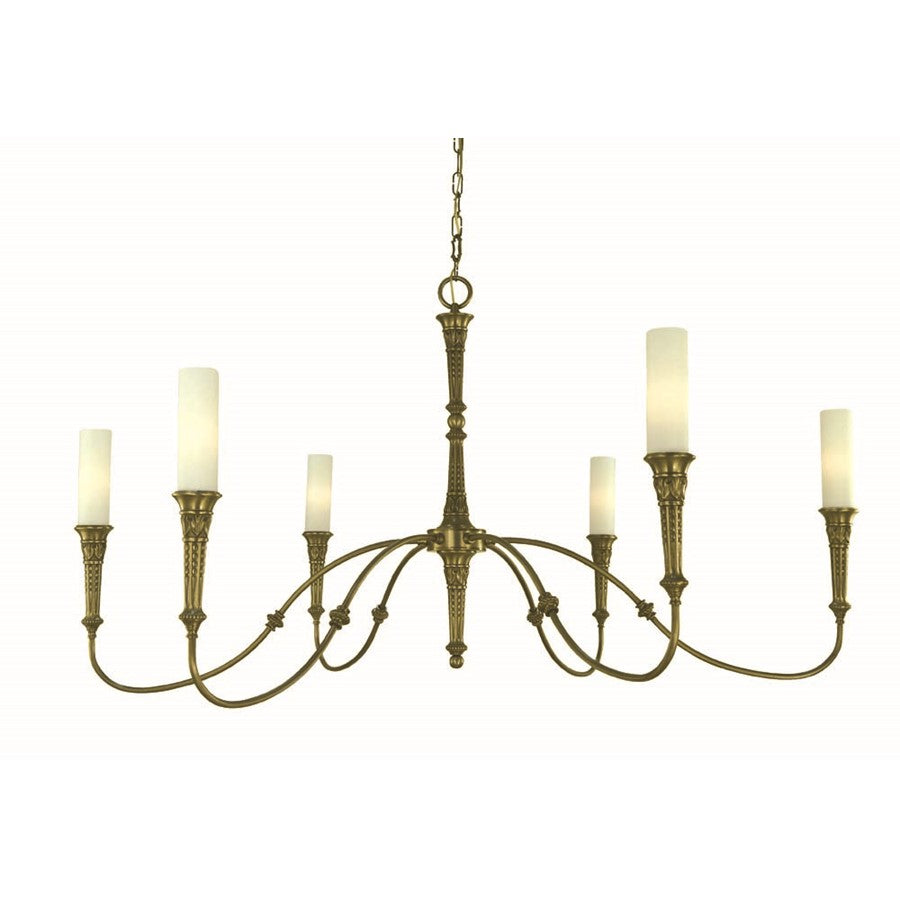 Framburg Old Greenwich 6 Light Dining Chandelier, Antique Brass - F-5976AB