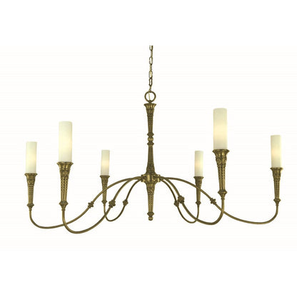 Framburg Old Greenwich 6 Light Dining Chandelier, Antique Brass - F-5976AB