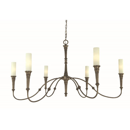 Framburg Old Greenwich 6 Light Dining Chandelier, Brushed Nickel - F-5976BN