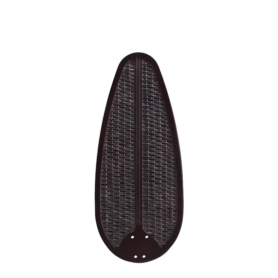 Fanimation Buttonwood 54in 5-Blade Set | Dark Walnut Wood with Woven Wicker | Ceiling Fan Replacement Blades | 23 x 10 x 0.3 in | Model B554DWA
