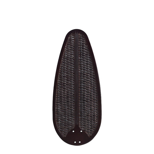 Fanimation Buttonwood 54in 5-Blade Set | Dark Walnut Wood with Woven Wicker | Ceiling Fan Replacement Blades | 23 x 10 x 0.3 in | Model B554DWA
