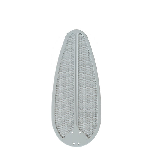 Fanimation Buttonwood 54in 5-Blade Set | Matte White Wood with Woven Wicker | Ceiling Fan Replacement Blades | 23 x 10 x 0.3 in | Model B554MW