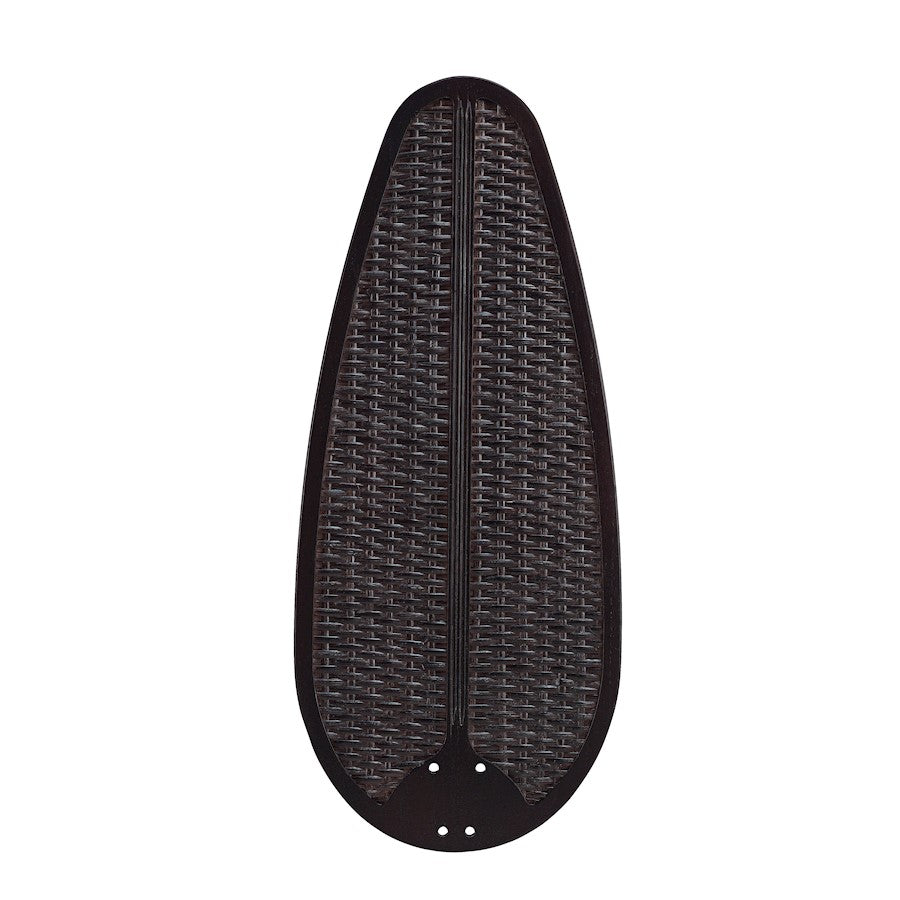 Fanimation Buttonwood 60in 5-Blade Set | Dark Walnut Wood with Woven Wicker | Ceiling Fan Replacement Blades | 26 x 11 x 0.3 in | Model B560DWA