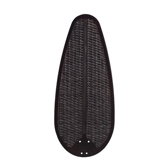 Fanimation Buttonwood 60in 5-Blade Set | Dark Walnut Wood with Woven Wicker | Ceiling Fan Replacement Blades | 26 x 11 x 0.3 in | Model B560DWA