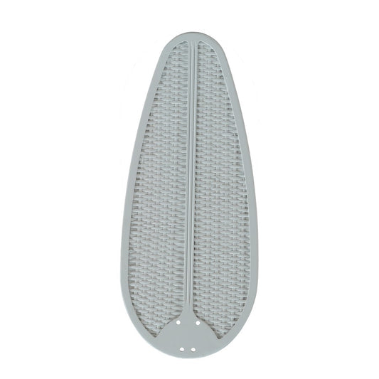 Fanimation Buttonwood 60in 5-Blade Set | Matte White Wood with Woven Wicker | Ceiling Fan Replacement Blades | 26 x 11 x 0.3 in | Model B560MW