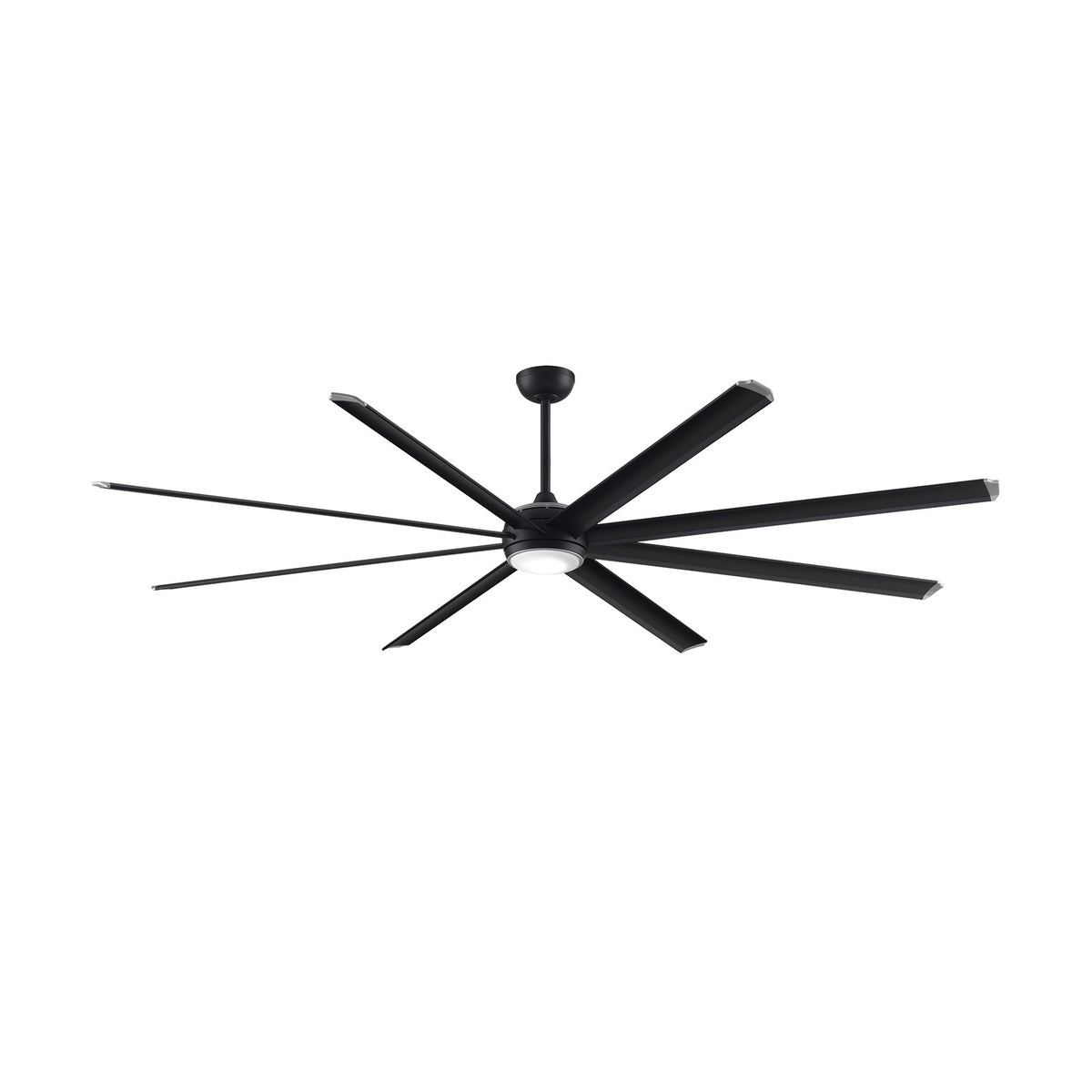 Fanimation Stellar 96in 8-Blade Set | Black with Silver Tip Aluminum | Ceiling Fan Blades for Wet Locations | 45 x 4 x 1 in | Model B7998-96BLW