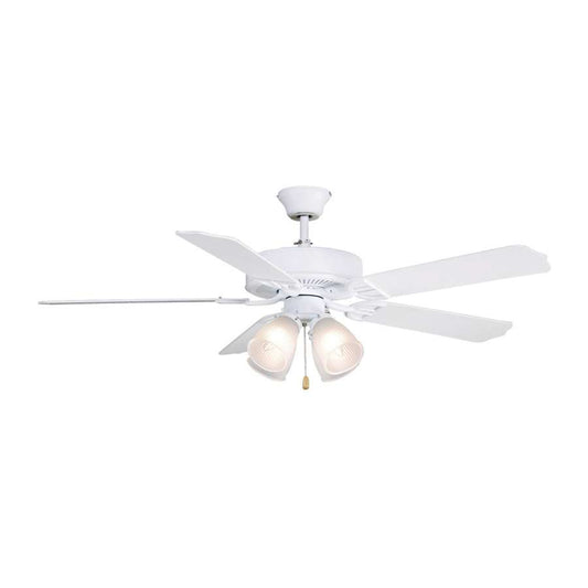 Fanimation Builder Series 52in 4-Light Ceiling Fan Light Kit | Matte White with White Blades | Living Room & Bedroom Ceiling Fan | Model BP210MW1