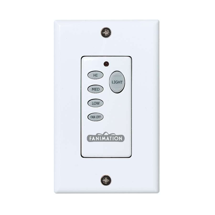 Fanimation Wall Control Fan & Light 3-Speed Non-Reversing | White Finish | Bedroom & Living Room Fan Control | 4.5 x 2.75 x 1.25 in | Model C25