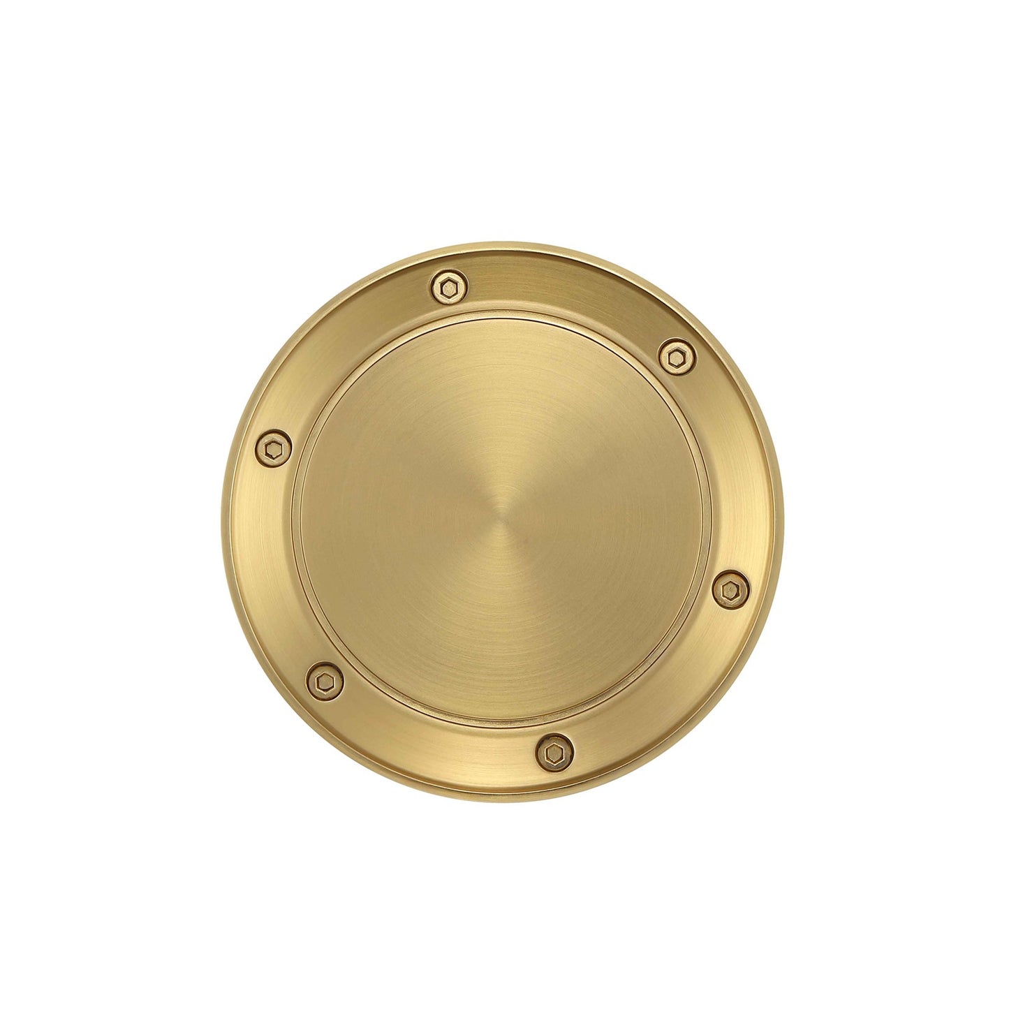 Fanimation Spitfire Decorative Cap 5.13in | Brushed Satin Brass Metal | Covered Patio & Bathroom Ceiling Fan Accent | 5.13 x 5.13 x 0.39 in | Model CAP6721BS