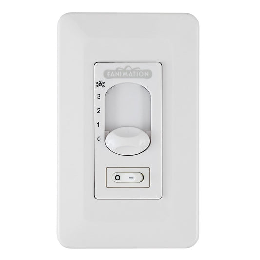 Fanimation CW1SWWH Wall Switch Control | White Finish | 3-Speed Non-Reversing | 4.57 x 2.76 x 2.1 in | Model CW1SWWH