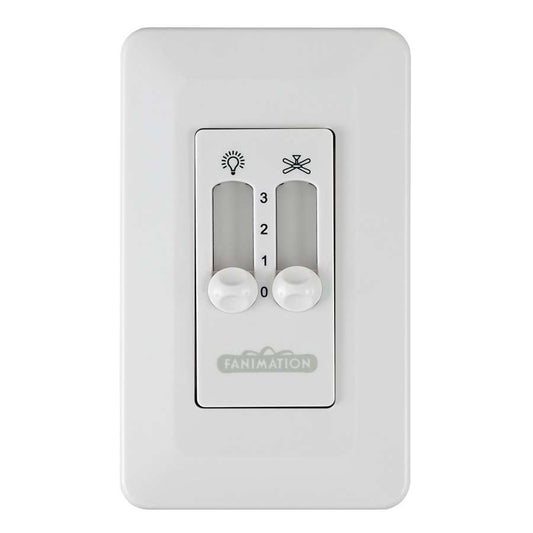 Fanimation CW2WH White Ceiling Fan Wall Control | Standard On/Off Switch | Living Room & Bedroom Fan Accessory | 4.72in H | Model CW2WH