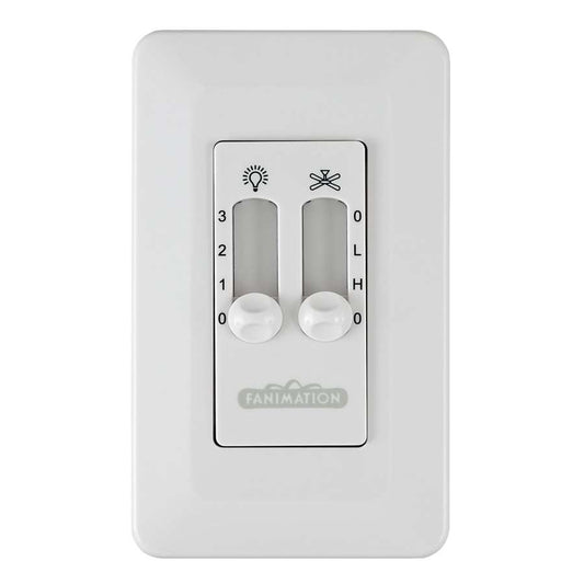 Fanimation CW6WH White Fan Wall Control | Ceiling Fan Accessory | Bedroom & Living Room | 0.35 x 2.76 x 4.72 in | Model CW6WH