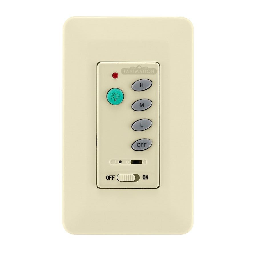 Fanimation CWRL4WH Wall Control for Ceiling Fan & Light | White Finish | 3-Speed Non-Reversible | 4.25 x 2.75 x 1.75 in | Model CWRL4WH