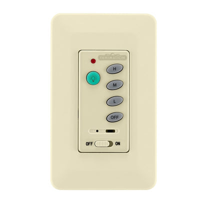 Fanimation CWRL4WH Wall Control for Ceiling Fan & Light | White Finish | 3-Speed Non-Reversible | 4.25 x 2.75 x 1.75 in | Model CWRL4WH
