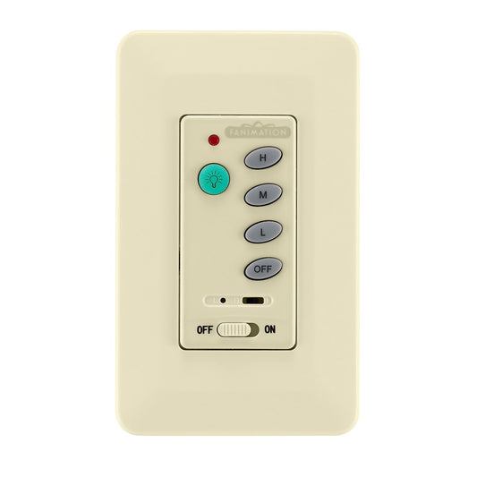 Fanimation CWRL4WH Wall Control for Ceiling Fan & Light | White Finish | 3-Speed Non-Reversible | 4.25 x 2.75 x 1.75 in | Model CWRL4WH