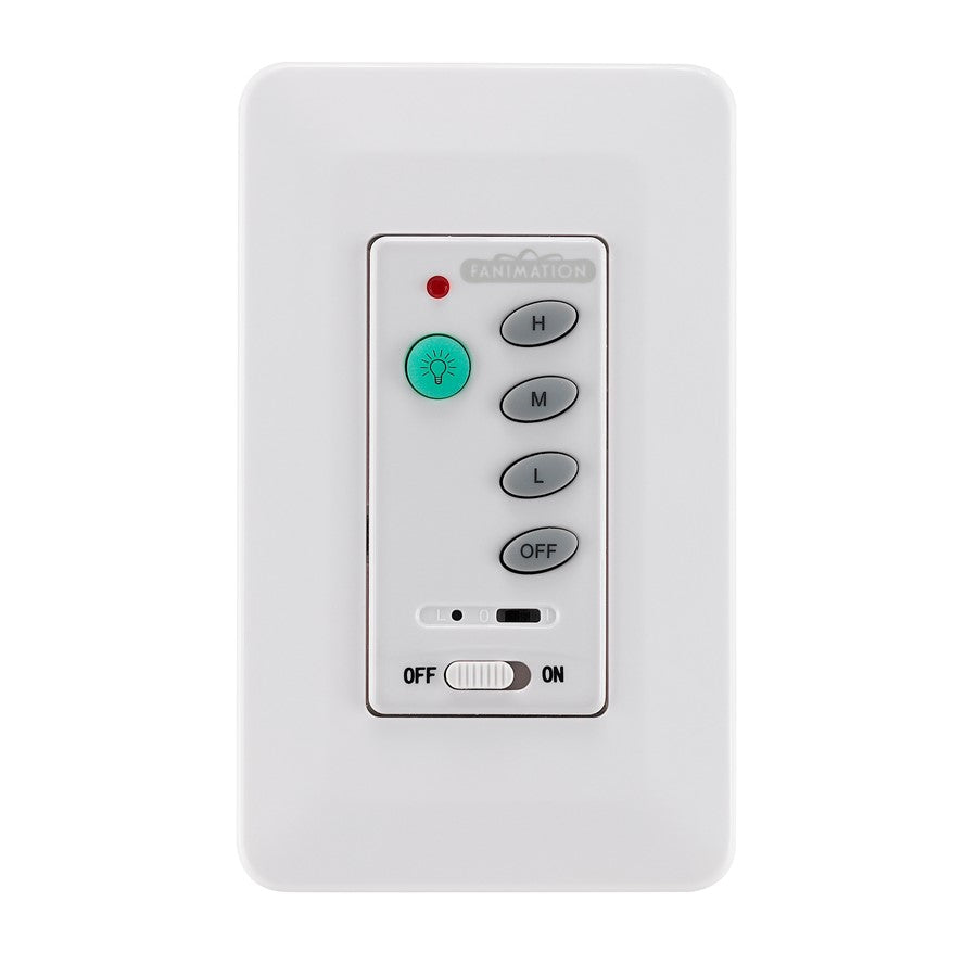 Fanimation CWRL4WH Wall Control for Ceiling Fan & Light | White Finish | 3-Speed Non-Reversible | 4.25 x 2.75 x 1.75 in | Model CWRL4WH