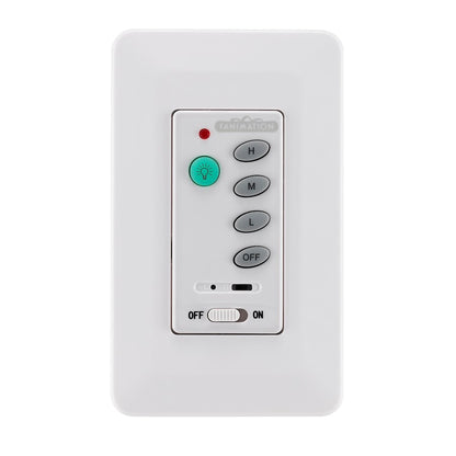 Fanimation CWRL4WH Wall Control for Ceiling Fan & Light | White Finish | 3-Speed Non-Reversible | 4.25 x 2.75 x 1.75 in | Model CWRL4WH