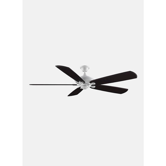 Fanimation Distinction DC Motor Ceiling Fan | Matte White Finish | Living Room & Bedroom | 7680 CFM, 5-Blade, Damp Rated | Model D1MW