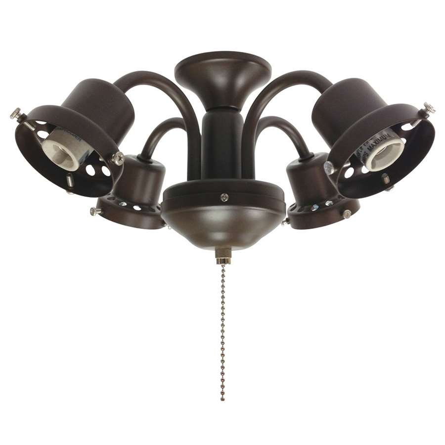 Fanimation 4-Light Traditional Fitter 12in Ceiling Fan Accessory | Bronze Accent | Damp-Rated Indoor & Covered Patio | 12 x 12 x 6 in | Model F404BA