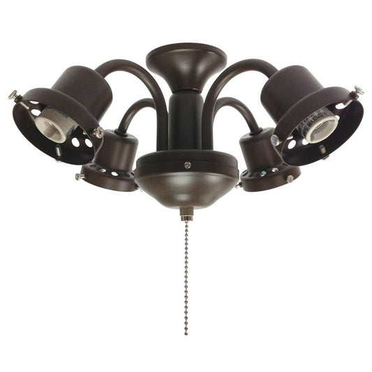 Fanimation 4-Light Traditional Fitter 12in Ceiling Fan Accessory | Bronze Accent | Damp-Rated Indoor & Covered Patio | 12 x 12 x 6 in | Model F404BA