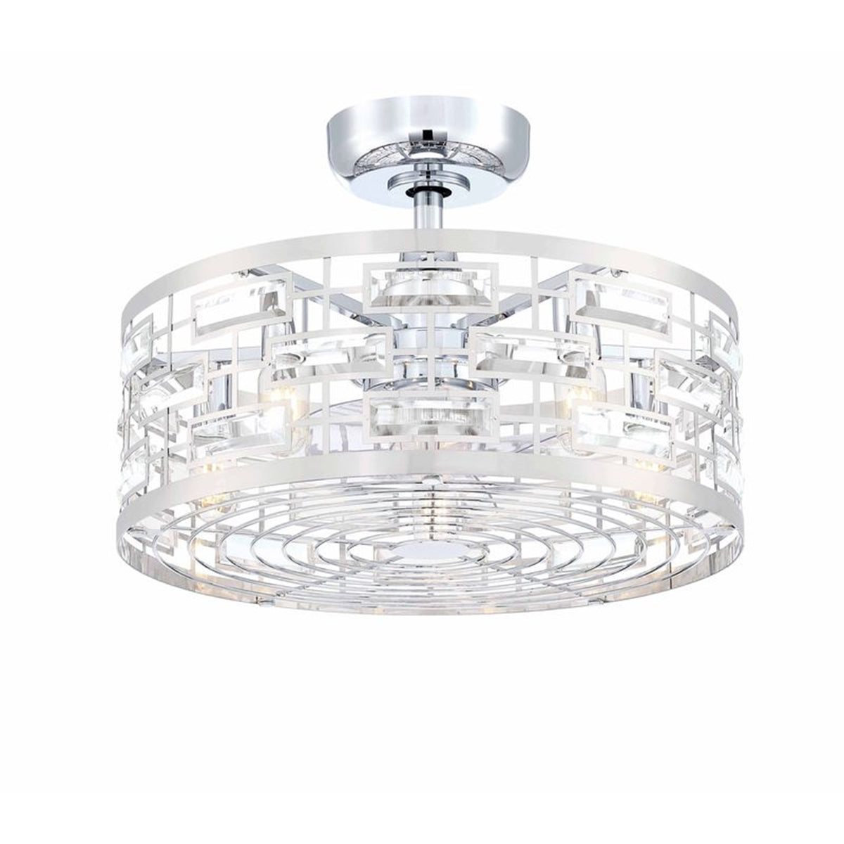 Fanimation Klout 22in 5-Light LED Fandelier | Chrome and Clear Composite Blades | Bedroom & Living Room | 21 x 21 x 15 in | Model FP3070CH