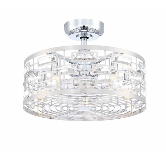 Fanimation Klout 22in 5-Light LED Fandelier | Chrome and Clear Composite Blades | Bedroom & Living Room | 21 x 21 x 15 in | Model FP3070CH