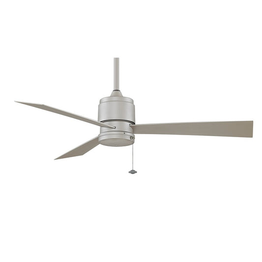 Fanimation Zonix 52in 3-Blade Ceiling Fan | Satin Nickel and Satin Nickel Blades | Covered Patio & Porch | 52 x 52 x 15 in | Model FP4640SN