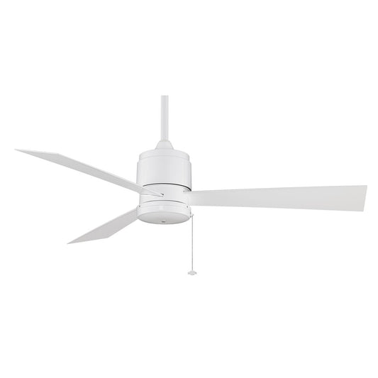 Fanimation Zonix 52in 3-Blade Ceiling Fan | White and White Blades | Covered Patio & Porch | 52 x 52 x 15 in | Model FP4640WH