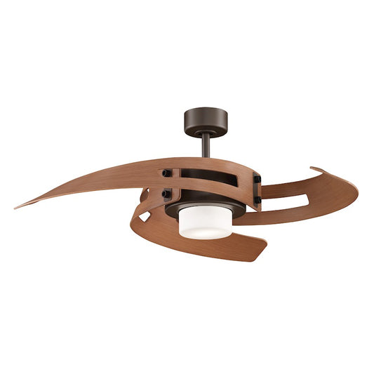 Fanimation Avaston 52in 3-Blade Ceiling Fan with Light | Oil-Rubbed Bronze and Cherry Blades | Living Room & Bedroom | Model FP6210OB