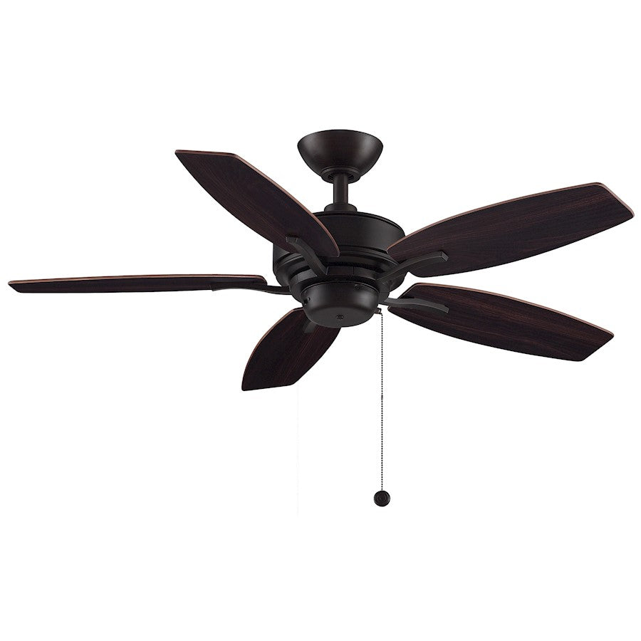 Fanimation Aire Deluxe 44in 5-Blade Ceiling Fan | Dark Bronze and Cherry/Dark Walnut Wood Blades | Bedroom & Living Room | Model FP6244DZ