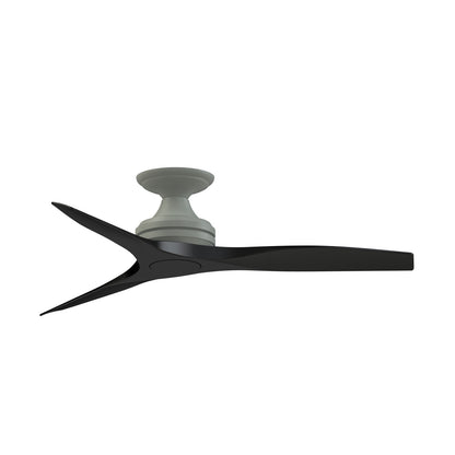 Fanimation Spitfire 48in Flush Mount 3-Blade Ceiling Fan | Antique Graphite and Black Buttonwood Blades | Covered Patio | Model FP6721BAGP-48BL-F