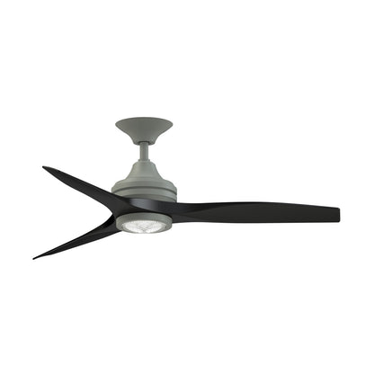 Fanimation Spitfire 48in 3-Blade Ceiling Fan with LED Light Kit | Antique Graphite and Black Buttonwood Blades | Covered | Model FP6721BAGP-48BL-LK