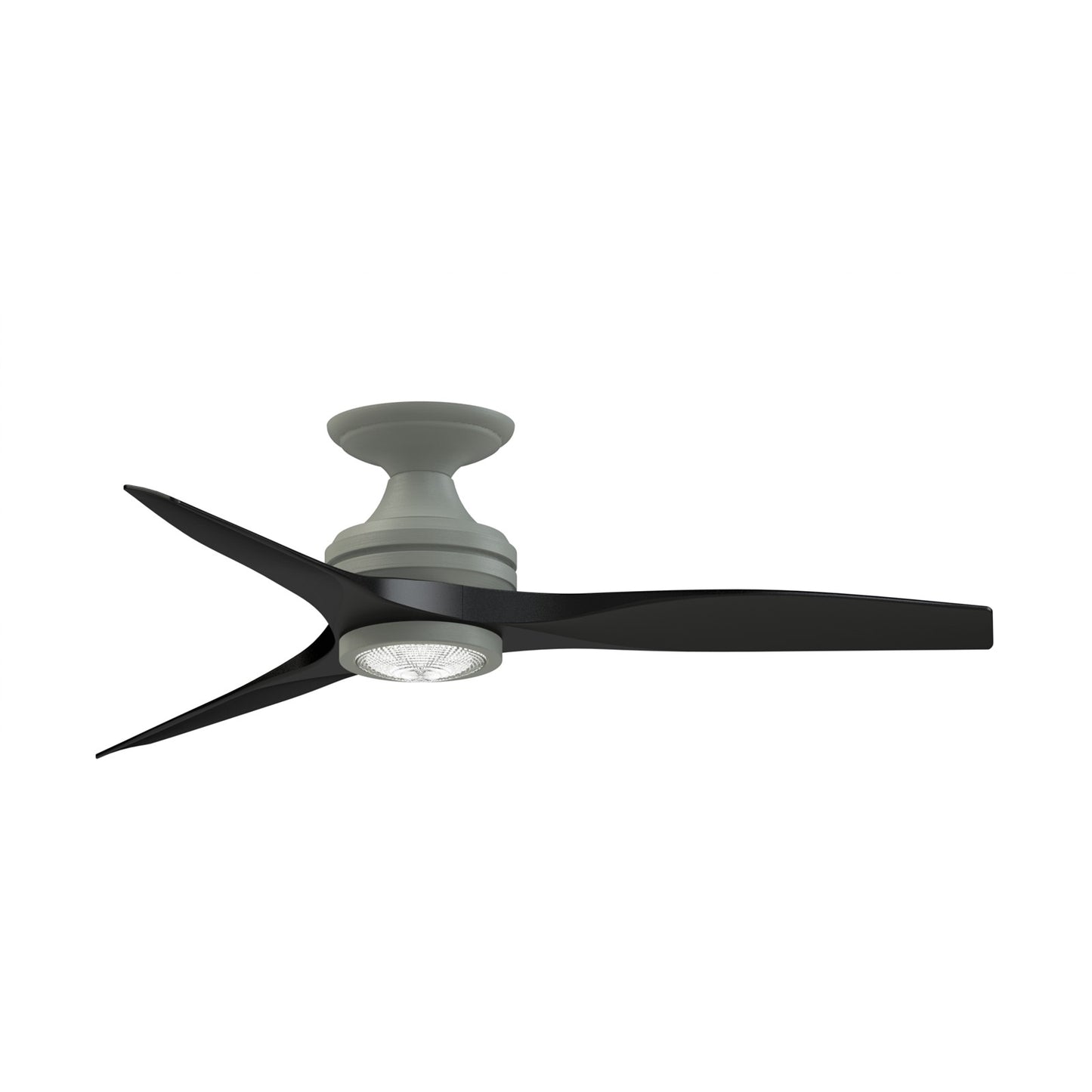Fanimation Spitfire 48in Flush Mount 3-Blade Ceiling Fan with LED Light Kit | Antique Graphite and Black Buttonwood | Model FP6721BAGP-48BL-LK-F