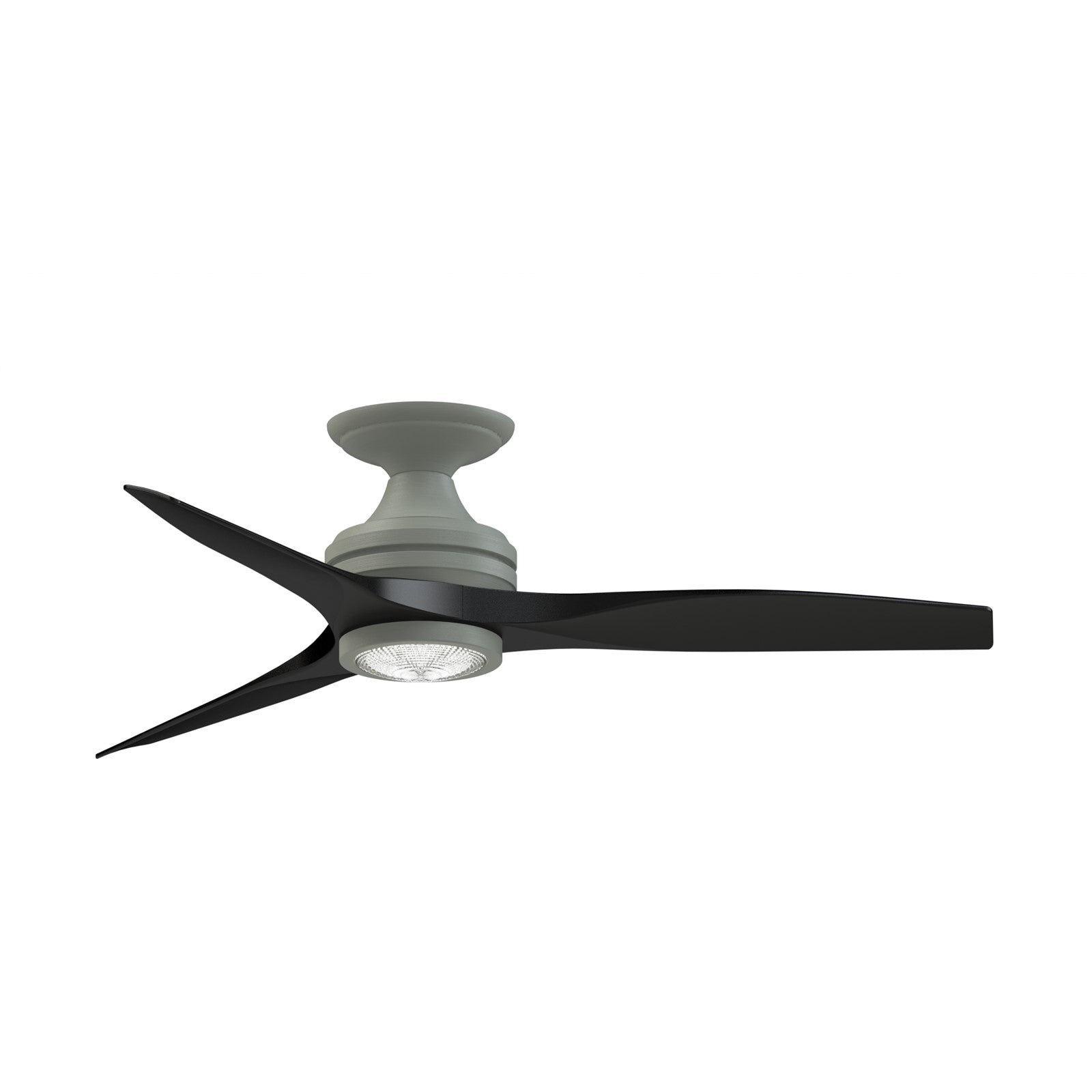 Fanimation Spitfire 48in Flush Mount 3-Blade Ceiling Fan with LED Light Kit | Antique Graphite and Black Buttonwood | Model FP6721BAGP-48BL-LK-F
