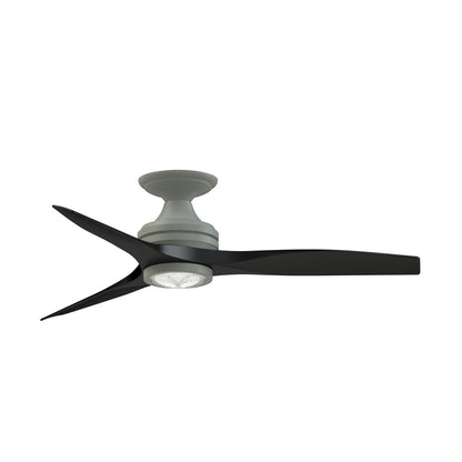 Fanimation Spitfire 48in Flush Mount 3-Blade Ceiling Fan with LED Light Kit | Antique Graphite and Black Buttonwood | Model FP6721BAGP-48BL-LK-F