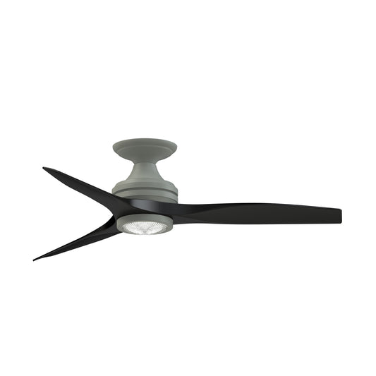 Fanimation Spitfire 48in Flush Mount 3-Blade Ceiling Fan with LED Light Kit | Antique Graphite and Black Buttonwood | Model FP6721BAGP-48BL-LK-F