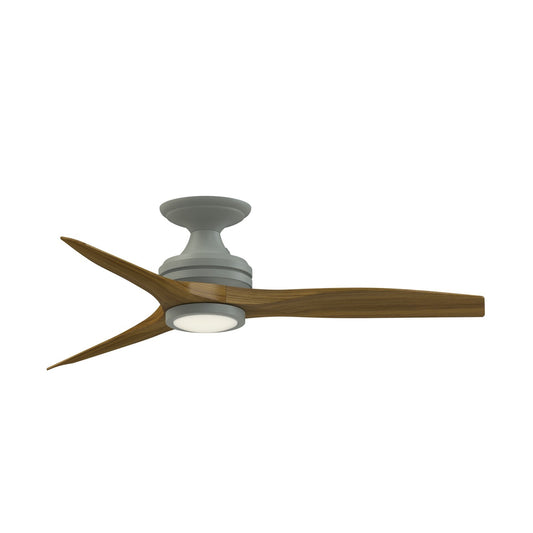 Fanimation Spitfire 48in Flush 3-Blade LED Ceiling Fan | Antique Graphite and Koa Wood | Covered Patio & Sunroom | Model FP6721BAGP-48K-LK-F